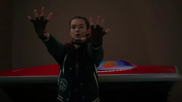 BDG Delia Corduroy Varsity Jacket worn by Claire (Thailey Roberge) as seen in Reginald the Vampire (S01E10)