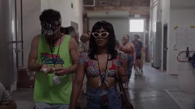 Asos Design Frame Cat Eye Bevelled Sunglasses In Bone worn by Cammie Lorde (Tiana Okoye) as seen in Panhandle (S01E06)