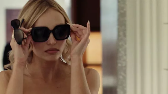 Valentino sunglasses worn by Jocelyn (Lily-Rose Depp) as seen in The Idol  TV series outfits (S01E03)
