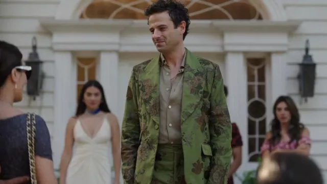 Erdem Benedict Floral-embroidered Cotton Trousers worn by Bell Prescott (Luke Kirby) as seen in Panhandle (S01E07)