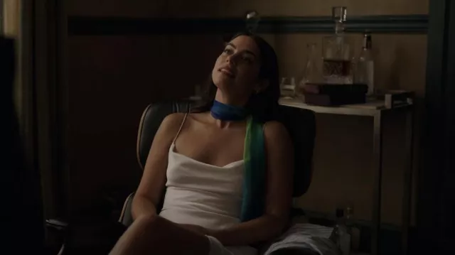 Alice + Olivia Harmony Satin Midi Dress worn by Vida Perez Prescott (Lorenza Izzo) as seen in Panhandle (S01E08)