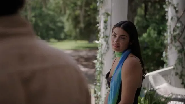 Alice + Olivia Harmony Dress worn by Vida Perez Prescott (Lorenza Izzo) as seen in Panhandle (S01E08)