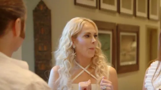 Jennifer Behr Estee Crystal Star Earrings worn by Kameron Westcott as seen in The Real Housewives of Dallas (S05E09)