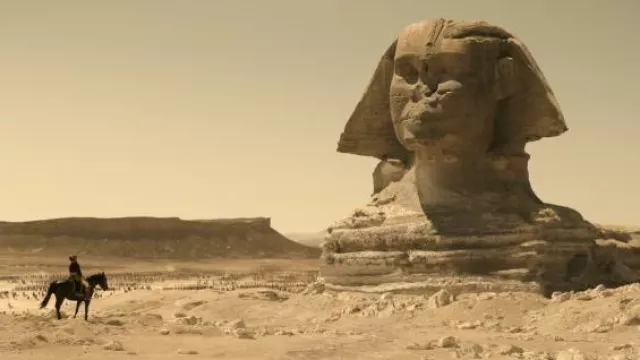 Sphinx in Al Giza Desert in Egypt visited by Napoleon Bonaparte (Joaquin Phoenix) in Napoleon