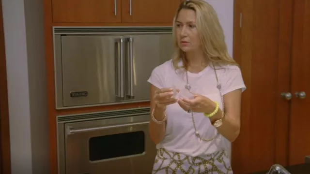 Michael Kors Chain Print Shorts worn by Stephanie Hollman as seen in The Real Housewives of Dallas (S05E12)