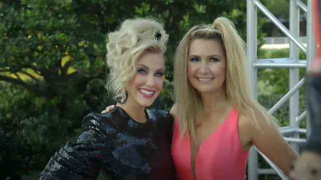 Alex Perry Sequin Midi Dress worn by Stephanie Hollman as seen in The Real Housewives of Dallas (S05E15)