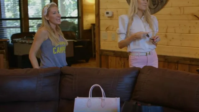 Louis Vuitton Es­cale On­TheGo GM Tote worn by Stephanie Hollman as seen in The Real Housewives of Dallas (S05E13)