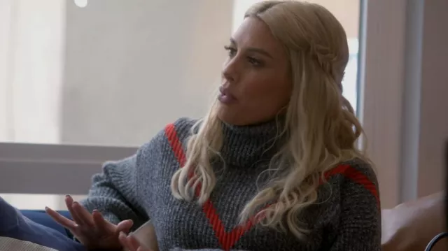 Sandro Paris Turtleneck Marled Knit Long Sleeve Sweater worn by Heather Rae Young as seen in The Flipping El Moussas (S01E04)