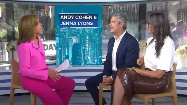 Express Editor Mid Rise Relaxed Trouser Pant worn by Hoda Kotb as seen in Today on  July 12, 2023