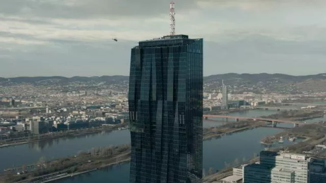 The safe house in Vienna is in the DC Tower in Austria as seen in Extraction 2 movie locations
