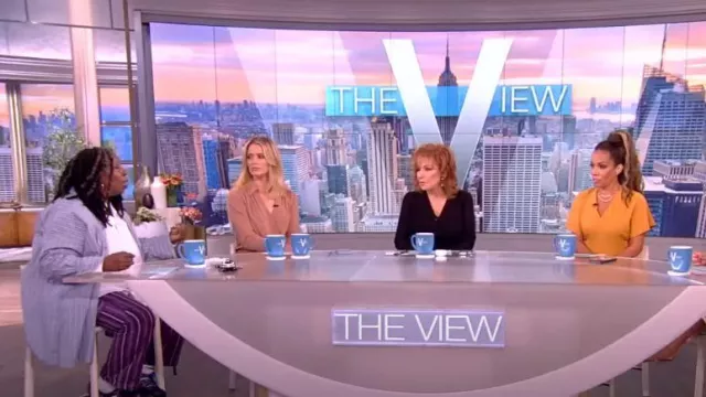 L'Agence Libbie Wrap Dress worn by Sara Haines as seen in The View on  July 12, 2023