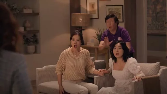 Zara High Rise Pants worn by Vivian (Vivian Wu) as seen in The Afterparty (S02E01)