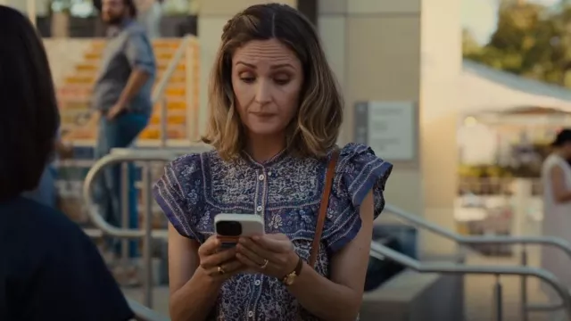 Sea Rosita Flutter Sleeve Top worn by Sylvia (Rose Byrne) as seen in Platonic (S01E10)