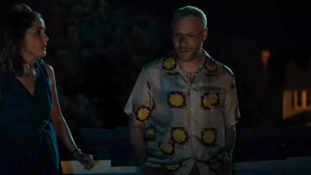 Bode Flo­ral-Print Short-Sleeved Silk Shirt worn by Will (Seth Rogen) as seen in Platonic (S01E10)