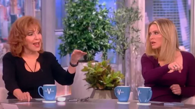 Elie Tahari Rib-Knit Self-Tie Tassel Sweater worn by Joy Behar as seen in The View on July 14, 2023
