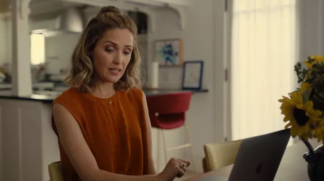 Sleeveless Knit top in orange worn by Sylvia (Rose Byrne) as seen in Platonic (S01E10)
