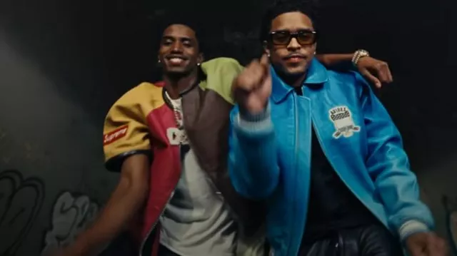 Supreme x Vanson Colorblock Leather Shirt worn by King Combs in his Flyest in The City (Official Music Video) feat. A Boogie Wit da Hoodie, Fabolous & Jeremih