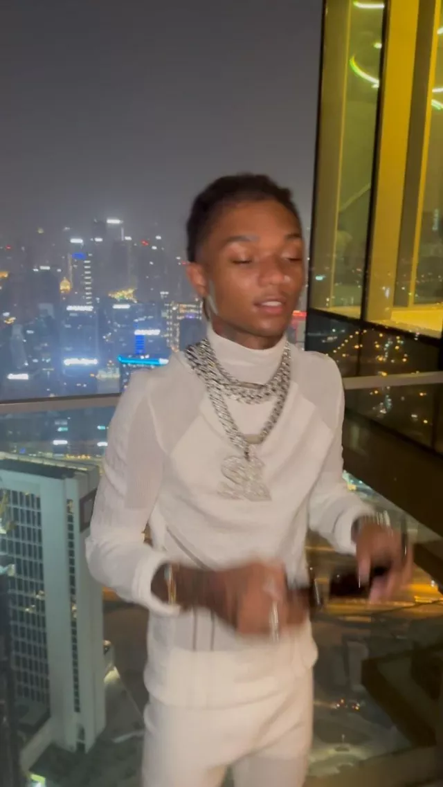 Dior White Technical Mock Sweater worn by Swae Lee on his Instagram account @swaelee
