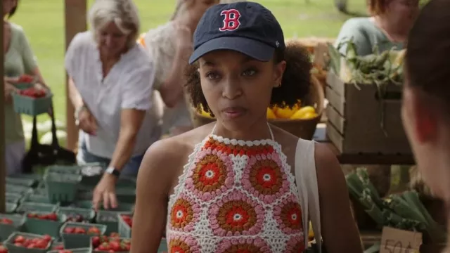 Sea Hayden Crochet Wool-Blend Tank Top In Pink worn by Nicole (Summer Madison) as seen in The Summer I Turned Pretty (S02E02)