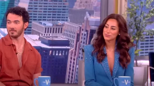 Alex Perry Addison Fitted Blazer worn by Danielle Jonas as seen in The View on  July 17, 2023