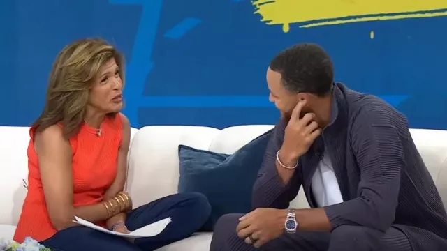 Halogen Sleeveless Peplum Sweater worn by Hoda Kotb as seen in Today on July 18, 2023