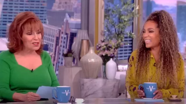 Victoria Beckham Pleated Silk Tea Dress worn by Sunny Hostin as seen in The View on July 18, 2023