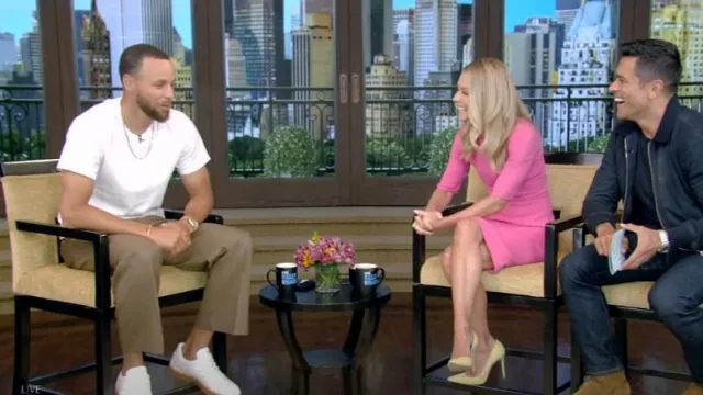 Celine Trainer Low Lace-Up Sneakers worn by Stephen Curry as seen in LIVE with Kelly and Mark on July 18, 2023