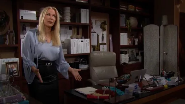 Salvatore Ferragamo Adjustable Gancini Belt worn by  Brooke Logan(Katherine Kelly Lang) as seen in The Bold and the Beautiful on June 28, 2023