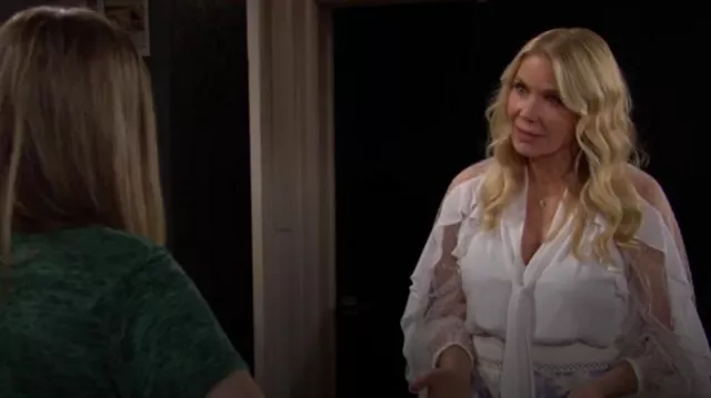 Ungaro Sienna Blouse worn by  Brooke Logan (Katherine Kelly Lang) as seen in The Bold and the Beautiful on  July 5, 2023