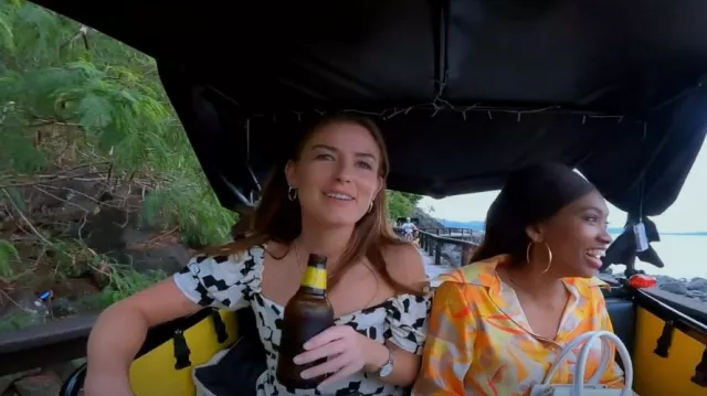 H&M Cream Patterned Top como se ve en Below Deck Down Under (S01E17)