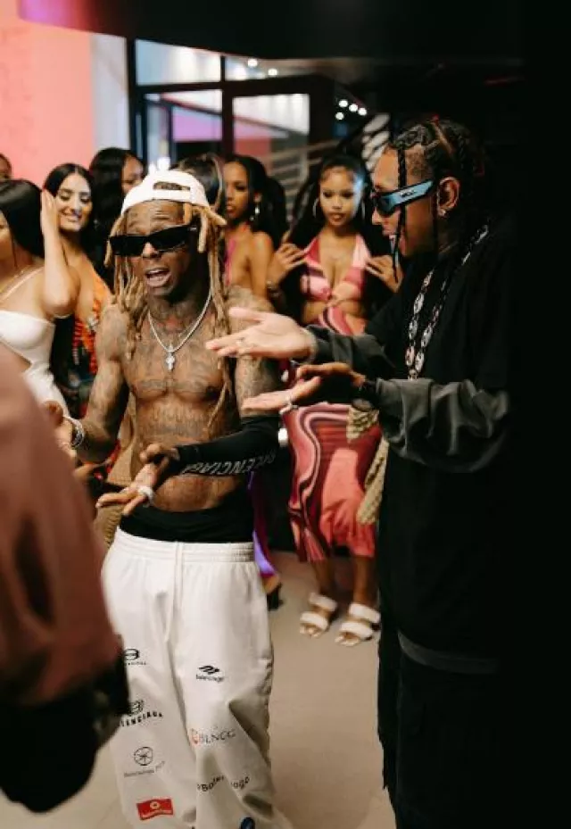 Balenciaga Black Sporty B Shooting Sleeve worn by Lil Wayne on the Instagram account @liltunechi