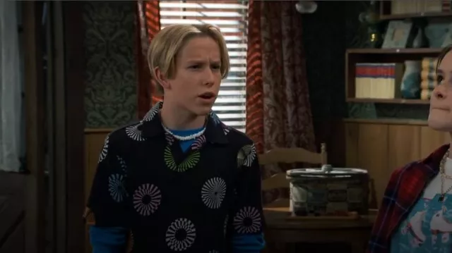 Be Proud Medallion Print Polo In Black Colorblock Foulard worn by Jake Jacobs (Luke Busey) as seen in BUNK'D (S06E29)
