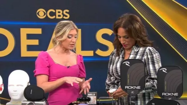 French Connection Berina Cutout Dress worn by Ashley Bellman as seen in CBS Saturday Morning on  July 23, 2023