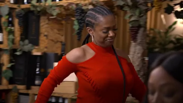 Giti Cold Shoulders Dress worn by Kandi Burruss as seen in The Real Housewives of Atlanta (S15E11)