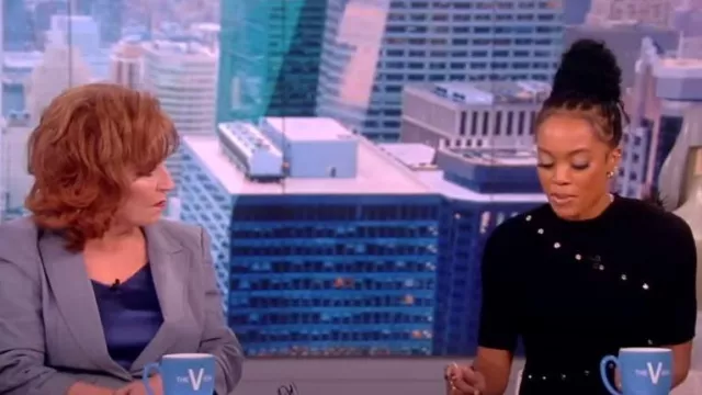 Maje Dress in Ribbed Knit worn by Rachel Lindsay as seen in The View on July 27, 2023