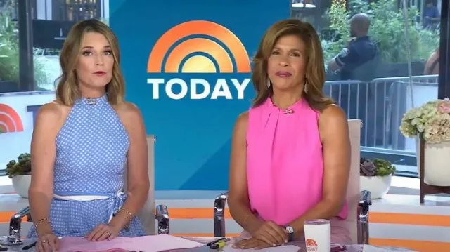 Vince Camuto Luxe Woven Tank worn by Hoda Kotb as seen in Today on July 28, 2023