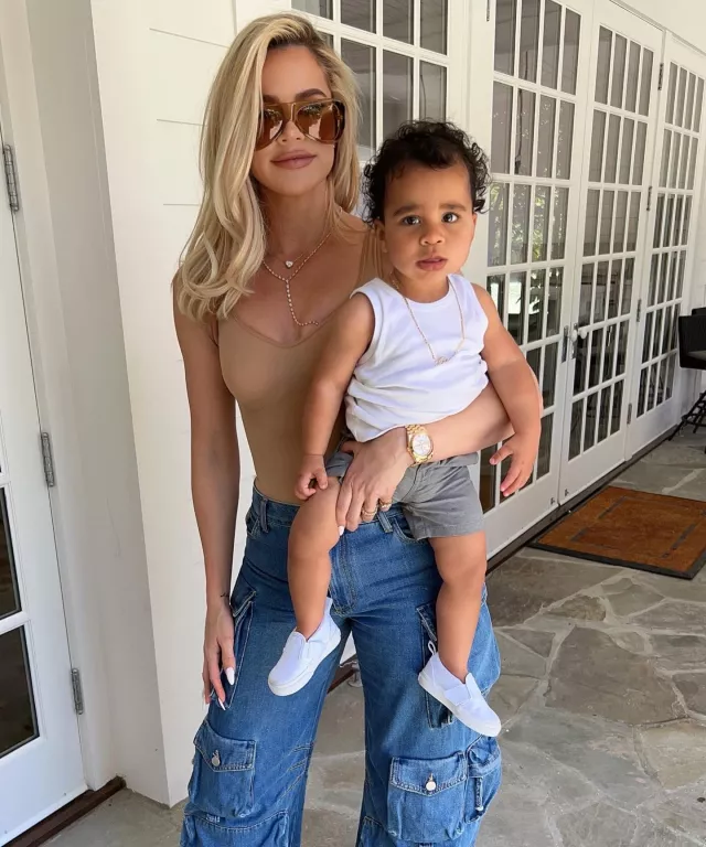 The Attico Fern Cargo Pants worn by Khloe Kardashian on her Instagram Post on July 28, 2023