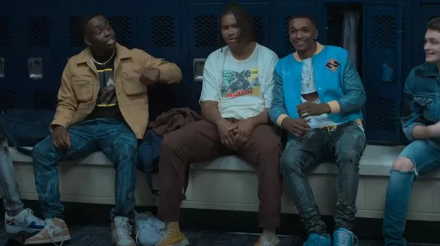 Reves Abstrakt Vegan Leather Jacket worn by Alonzo Powers (Tristan Wilds) as seen in Swagger (S02E03)