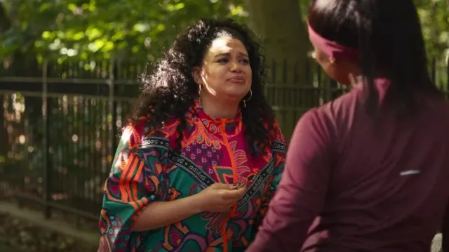 Adidas Plus Size Farm Rio Printed Track Jacket worn by Mavis Beaumont (Michelle Buteau) as seen in Survival of the Thickest (S01E03)