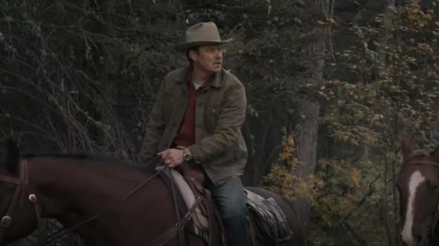 Flint And Tinder Flannel Lined Waxed Trucker Jacket worn by Joe Pickett (Michael Dorman) as seen in Joe Pickett (S02E10)