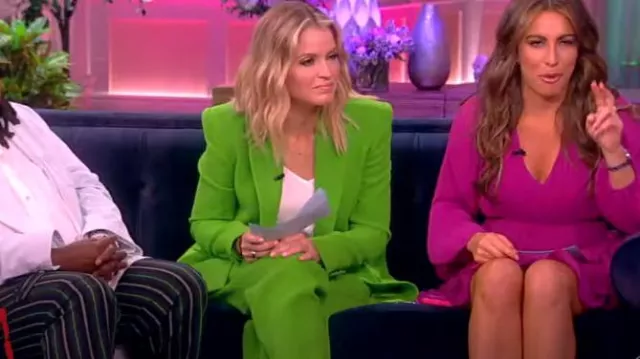 Alex Perry Manon Satin Crepe Blazer Jacket worn by Sara Haines as seen in The View on  August 1, 2023