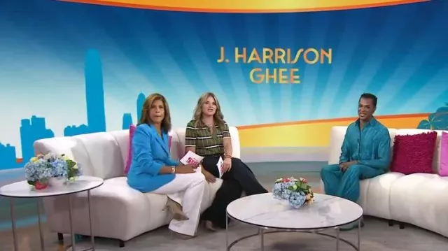 Alice + Olivia Walker Slim Front Slit Pants worn by Hoda Kotb as seen in Today with Hoda & Jenna on July 31, 2023
