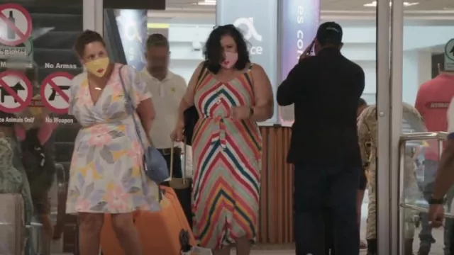 Lane Bryant Sheath Midi Dress With Knot worn by Sandra as seen in 90 Day Fiancé: The Other Way (S05E04)