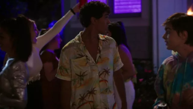 Urban Outfitters Gardenia Tropical Button Down Top worn by Cam (David Iacono) as seen in The Summer I Turned Pretty (S02E06)
