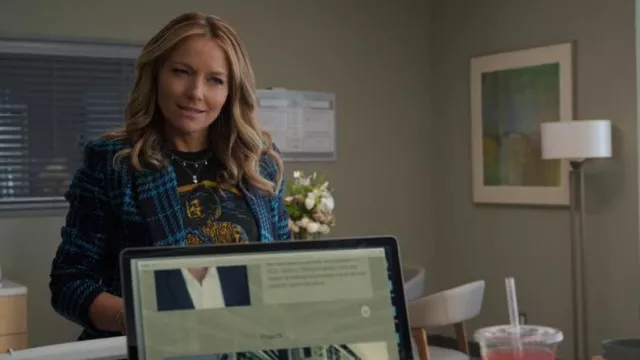 L'Agence Kenzie Double-Breasted Plaid Blazer worn by Lorna Crane (Becki Newton) as seen in The Lincoln Lawyer (S02E06)