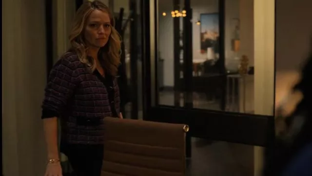 C by Bloomingdale's Tweed Contrast Trim Cashmere Cardigan worn by Lorna Crane (Becki Newton) as seen in The Lincoln Lawyer (S02E06)