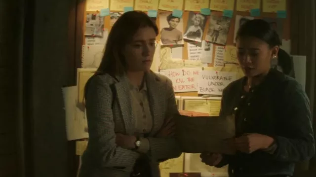 Blazer Maje Viva Houndstooth porté par Nancy Drew (Kennedy McMann) vu dans Nancy Drew (S04E10)