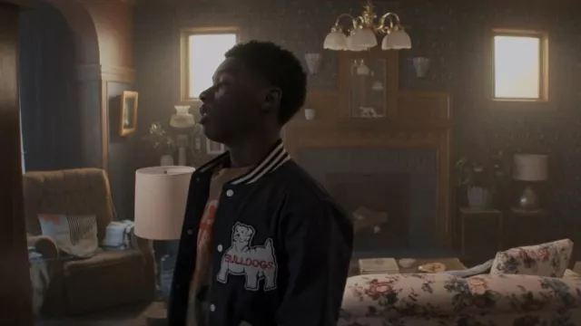 Supreme Bulldogs Varsity Jacket worn by Kevin Williams (Alex R. Hibbert) as seen in The Chi (S04E02)