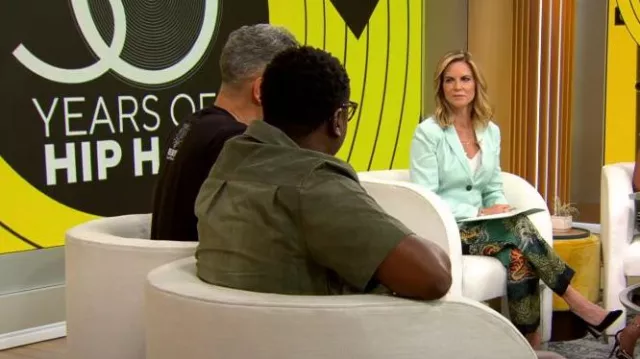 For Restless Sleepers Tiger Jungle Print Trousers worn by Natalie Morales as seen in CBS Mornings on August 2, 2023