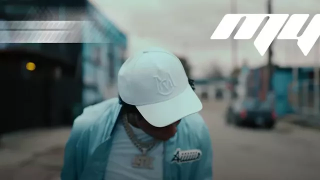 Moncler White Monogram Snapback Hat worn by Yungeen Ace in Variable Star (Official Music Video)